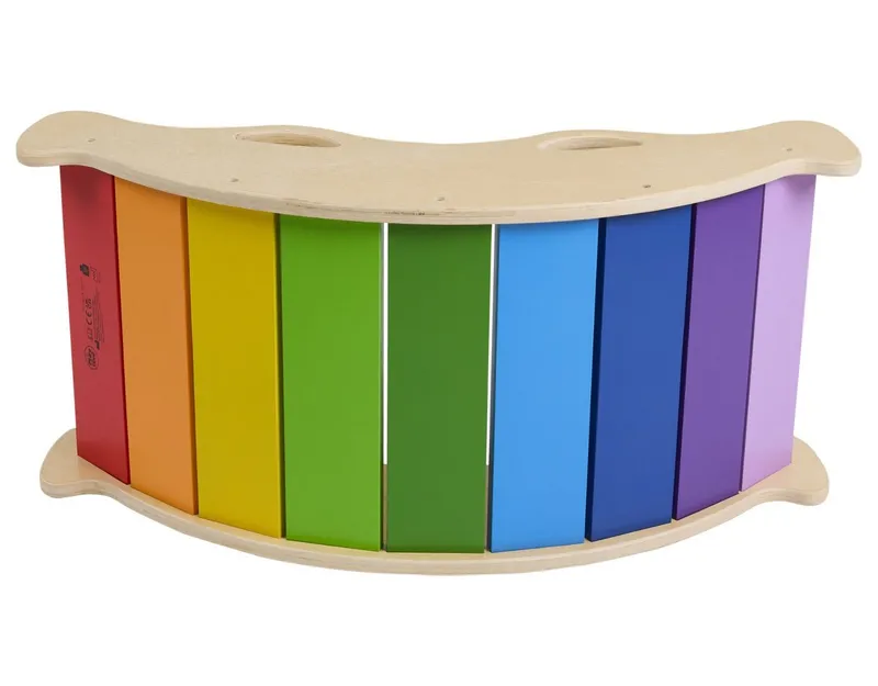 lupilu Einzelschaukel Holz Balancewippe Kinder Birkensperrholz mit 4 Griffen ab 2 Jahren, Beige, – Produktbild 3 von 5