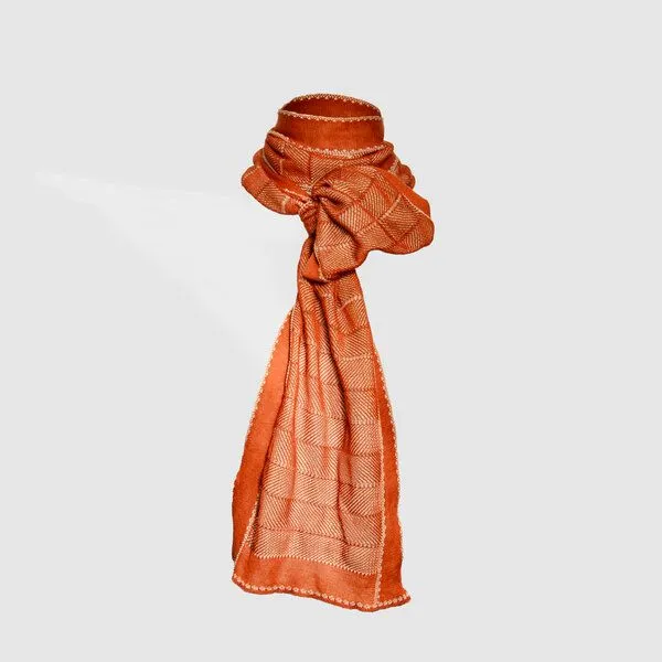 LANARTO slow fashion LANARTO slow fashion Sommerschal Shine zweifarbig aus Bio-Baumwolle Feinstrick made in germany, Braun, – Produktbild 3 von 3