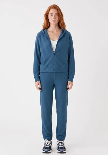 ORGANICATION ORGANICATION JENNIFER | Waffel-Hoodiejacke aus Bio-Baumwolle & recyceltem Polyester, Blue, – Produktbild 3 von 5