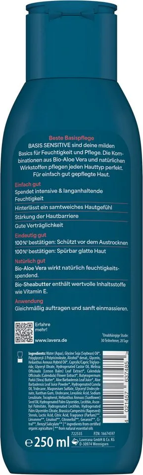 lavera lavera Reichhaltige Bodylotion basis sensitiv – Produktbild 6 von 6