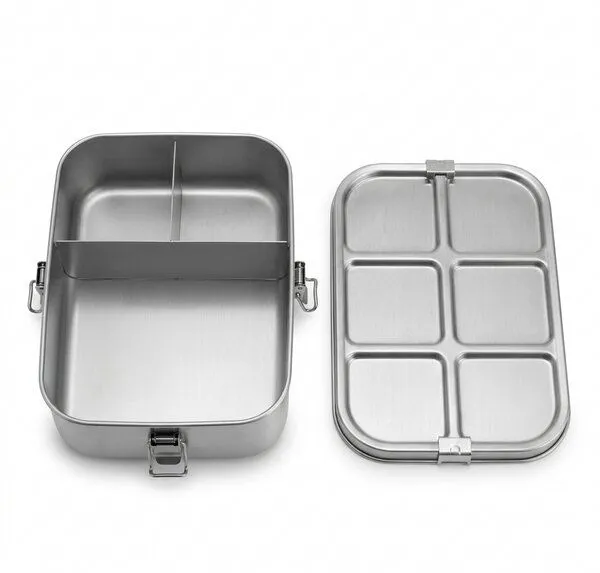 eTHikǝ eTHikǝ Edelstahl Bento Lunchbox 1600ml mit 3 Fächern – Auslaufsicher & Robust / Stainless Steel Bento Lunchbox 1600ml (3 Compartments) – Leak-Proof & BPA-Free – Produktbild 4 von 4