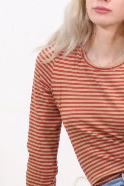 Frija Omina Frija Omina Bio Ringelshirt Ubu, Nude / rost (braun), – Produktbild 2 von 4