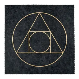 Veskor Cassiopeia Veskor Cassiopeia STEIN DER WEISEN Linoldruck | 22 × 22 cm | Gold auf Schwarz – Produktbild 1 von 1