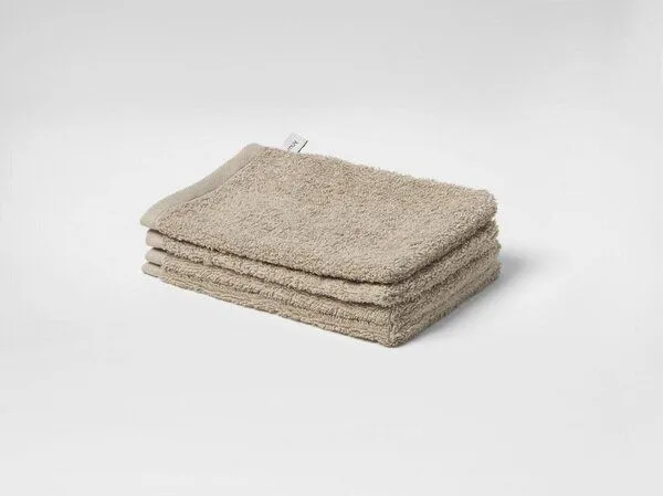 Yumeko Waschlappen Terry 15x22 - 4 Stk. Yumeko aus Bio-Baumwolle, Warm taupe, – Produktbild 1 von 3