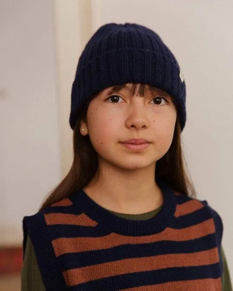 MATONA Matona Mütze | Beanie | aus Wolle und Baumwolle | GOTS-zertifiziert, Navy, – Produktbild 3 von 4