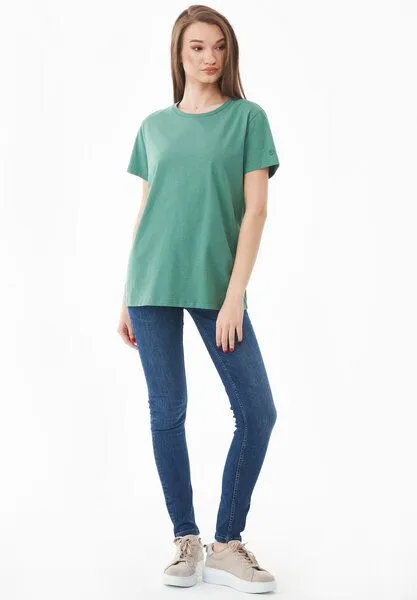 ORGANICATION ORGANICATION Damen Basic T-Shirt aus Bio-Baumwolle, Leaf green, – Produktbild 2 von 4
