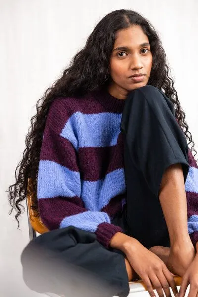 Jyoti - Fair Works Jyoti - Fair Works Baby-Alpaka Strickpullover Lupuna, Streifen, – Produktbild 1 von 4