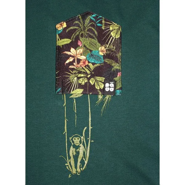 FÄDD FÄDD Herren T-Shirt Rundhals aus Bio-Baumwolle "Affenschaukel BT" Grün, Grün, – Produktbild 2 von 3