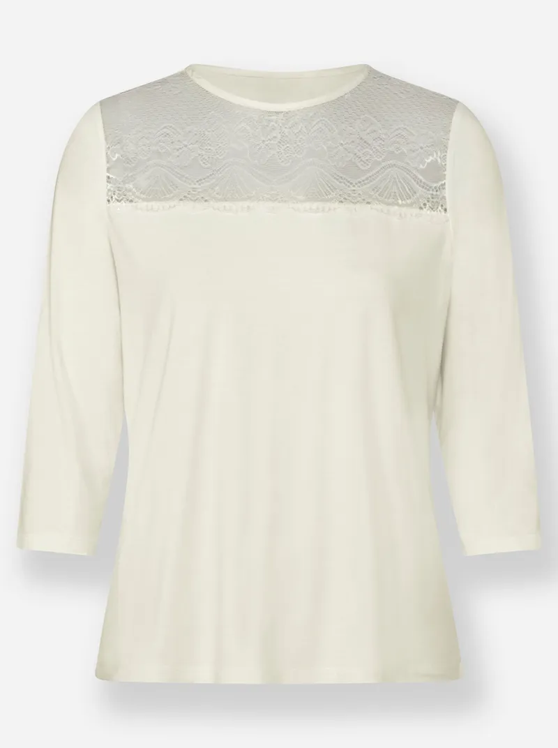 Witt Spitzenshirt ecru, Ecru, – Produktbild 1 von 2