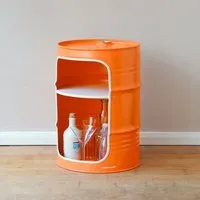 Lockengelöt Lockengelöt Minibar aus einem kleinen Ölfass, Orange (ral2004), – Produktbild 2 von 3
