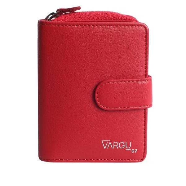 Vargu Vargu Echtleder Geldbörse VINEM 1-A mono, Red, – Produktbild 1 von 4