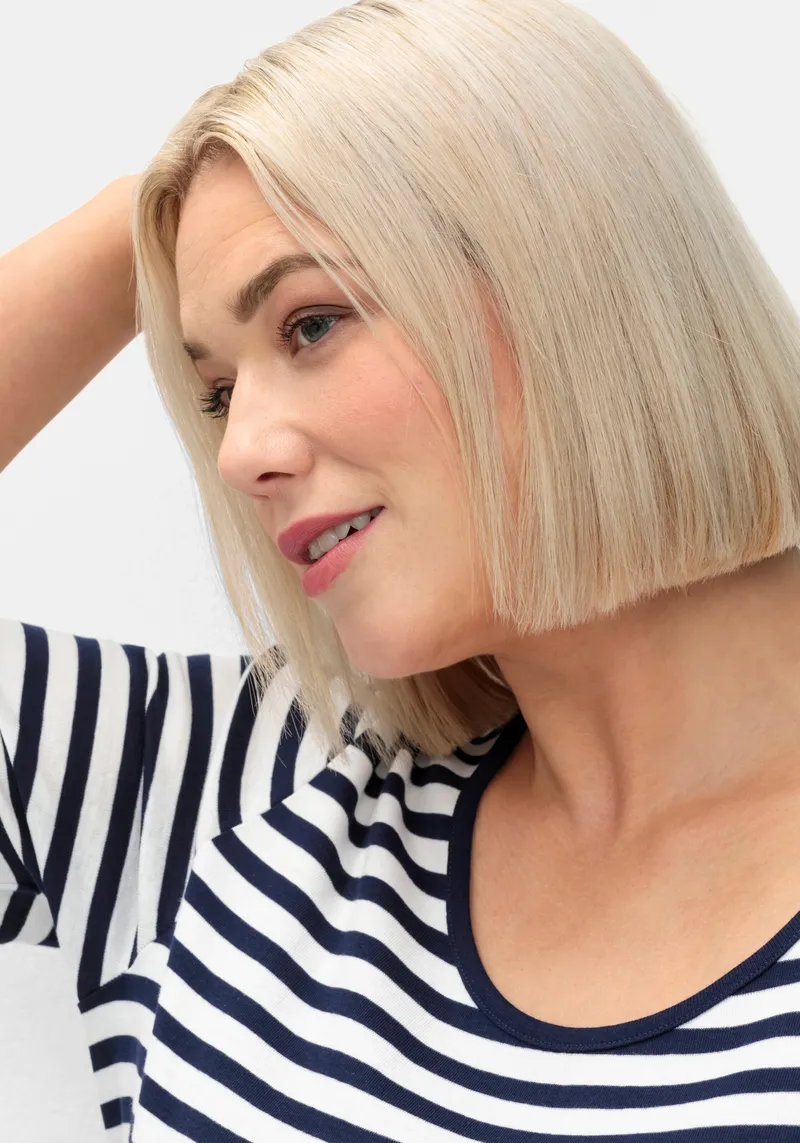 sheego Streifenshirt marine-weiß, Marine-weiß, – Produktbild 2 von 2