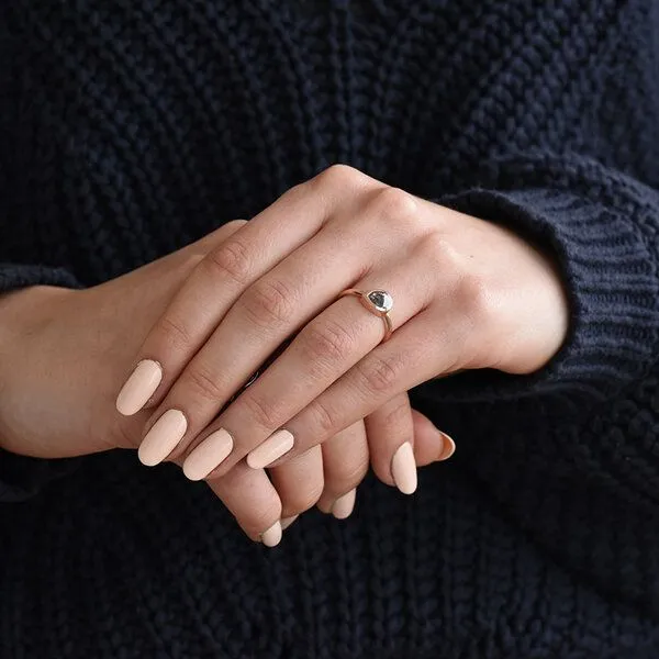 Eppi Eppi Goldener Ring mit Salt´n´Pepper Pear-Diamant Luna, Weiss, – Produktbild 3 von 4