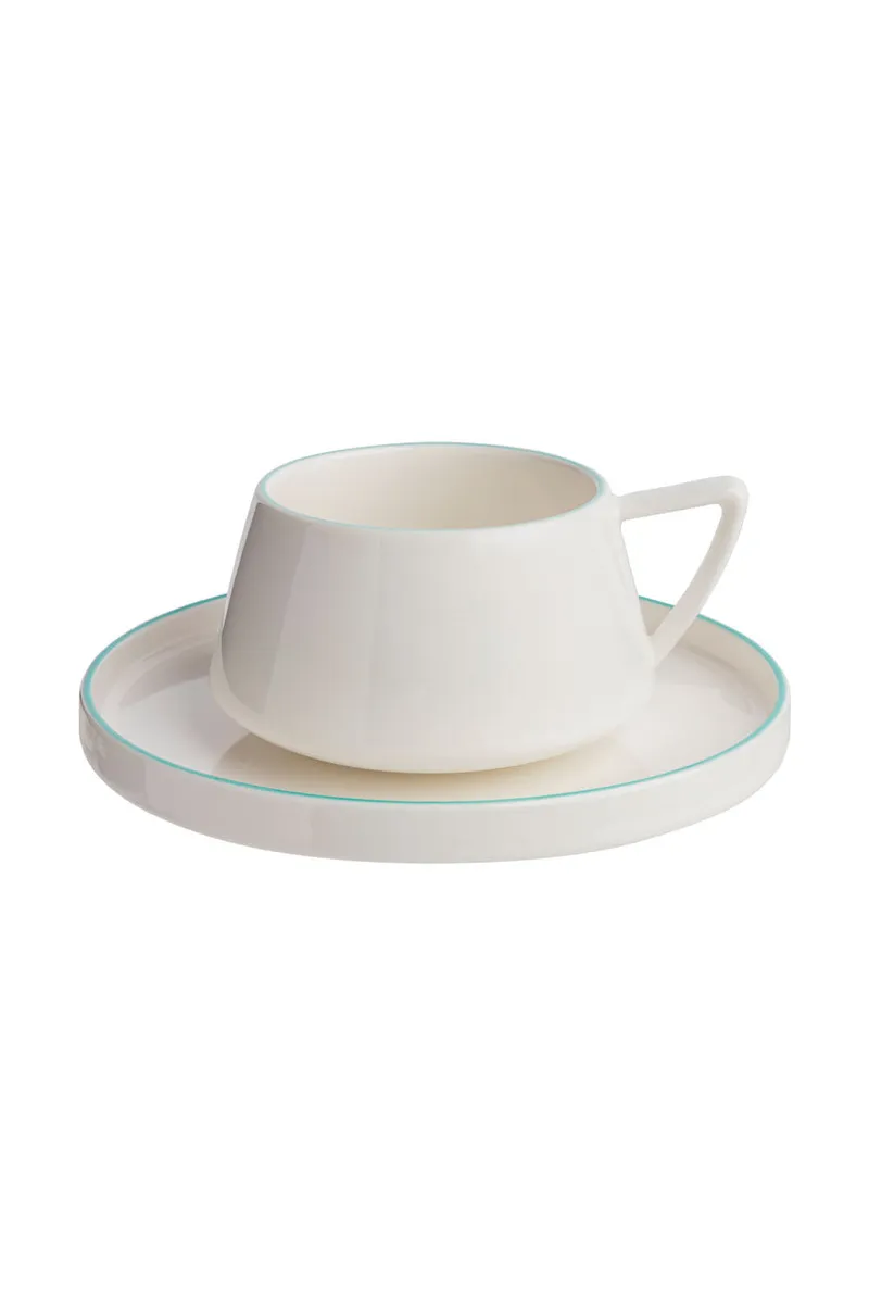 Tranquillo Tasse und Untertasse TINTED GRACE aqua - türkis – Produktbild 1 von 2