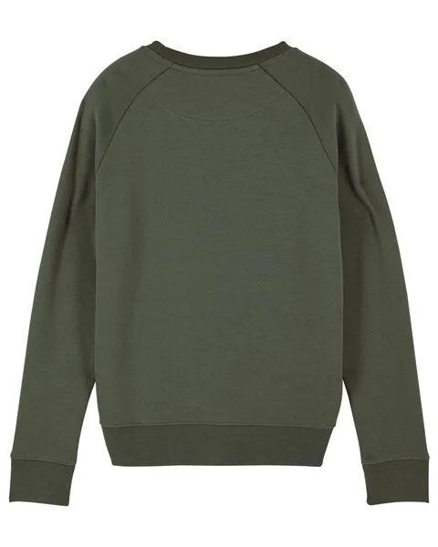 Human Family Human Family Bio Damen Rundhals Sweatshirt "Feel - Endless Love" - in 7 Farben, Khaki, – Produktbild 3 von 4