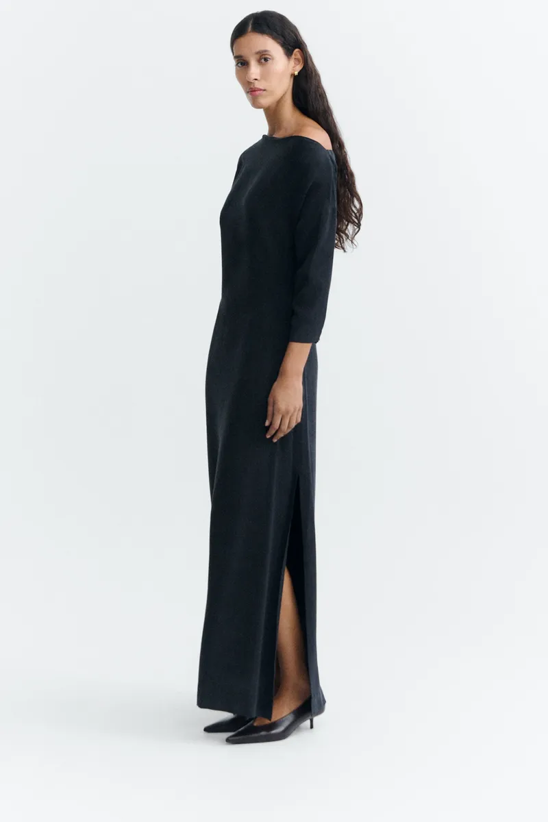 thinking mu thinking mu Damen vegan Langes Abendkleid, Schwarz, – Produktbild 2 von 2