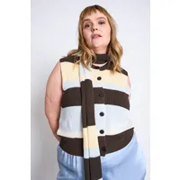 JAN N JUNE JAN 'N JUNE Damen vegan Strickweste Freitags Gestreift Mehrfarbig – Produktbild 1 von 1