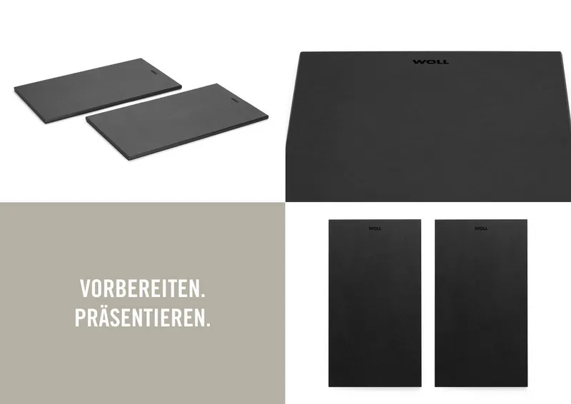 Woll Woll Frühstücksbrett Woll Cut & Serve, 27 x 15 cm, 2-tlg. Frühstücksset, Holzpapierfaser, (2-St), aus FSC®-zertifiziertem Papierverbundstoff, Schwarz, – Produktbild 5 von 5