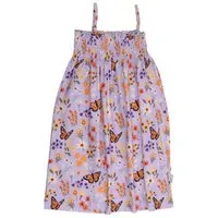 Walkiddy Kinder Trägerkleid GOTS-zertifiziert aus Bio-Baumwolle mit Blumen-und-Schmetterlings-Muster – Walkiddy, Blau, – Produktbild 1 von 1