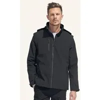 Sol s Sol's Softshell - Systemjacke Wanderjacke Trekkingjacke Winterjacke 3 in 1 Wasserabweisend und Atmungsaktiv Ärmel und Kapuze abnehmbar, Schwarz, – Produktbild 1 von 1
