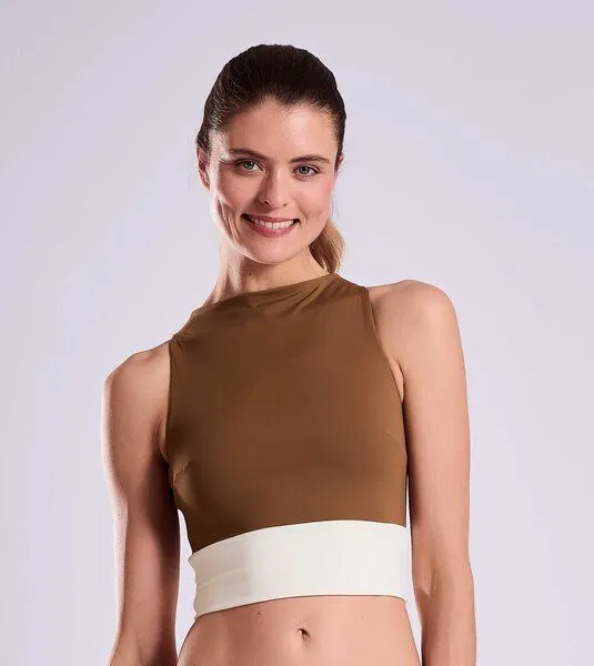 MYMARINI MYMARINI Wendbares Surftop mit Shape-Effect aus ECONYL, Argan-umber-white (braun), – Produktbild 1 von 3