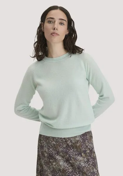 hessnatur hessnatur Strick Pullover Relaxed aus Cashmere mit Recycling-Anteil, Polargrün, – Produktbild 1 von 4