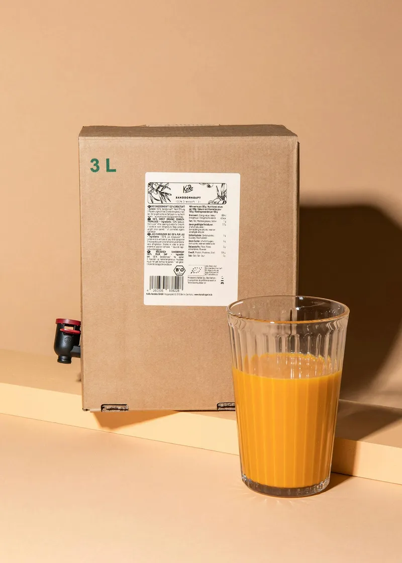 KoRo Bio Sanddorn Saft Bag-in-Box 3 L – Produktbild 1 von 5