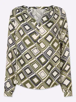 heine Druckbluse khaki-champagner-bedruckt – Produktbild 1 von 1