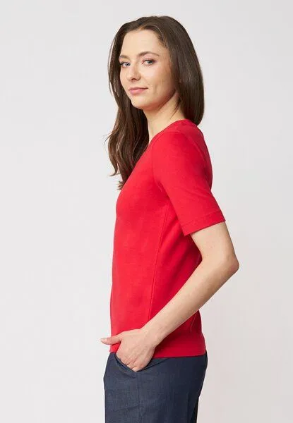 LANA Organic LANA Organic Basic Shirt aus Bio Baumwolle für Damen, Modell Vinnie, Tomate, – Produktbild 3 von 4