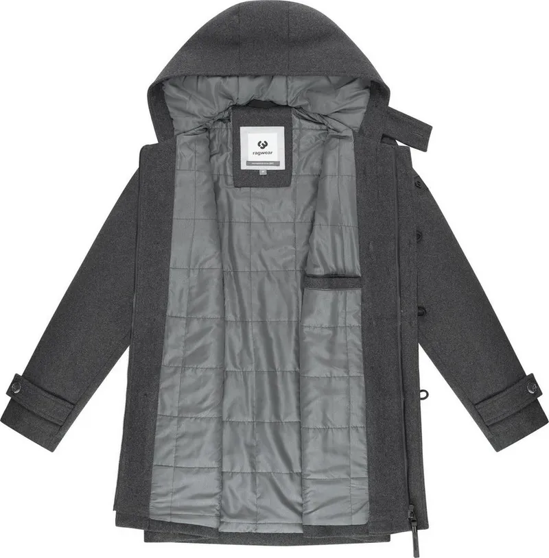 ragwear ragwear Dufflecoat Duffie YOUMODO Funktionaler Herren Mantel in Wolloptik, Grau, – Produktbild 1 von 4