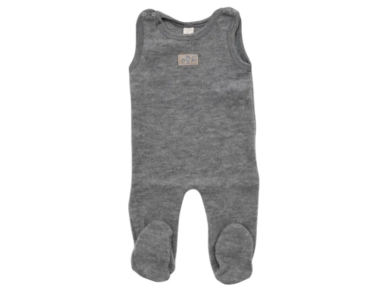 Lilano Lilano Baby Strampler mit Fuß Bio-Merinowolle Wollplüsch grau Gr.56, Grau, – Produktbild 1 von 2