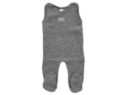 Lilano Lilano Baby Strampler mit Fuß Bio-Merinowolle Wollplüsch grau Gr.62 – Produktbild 1 von 1