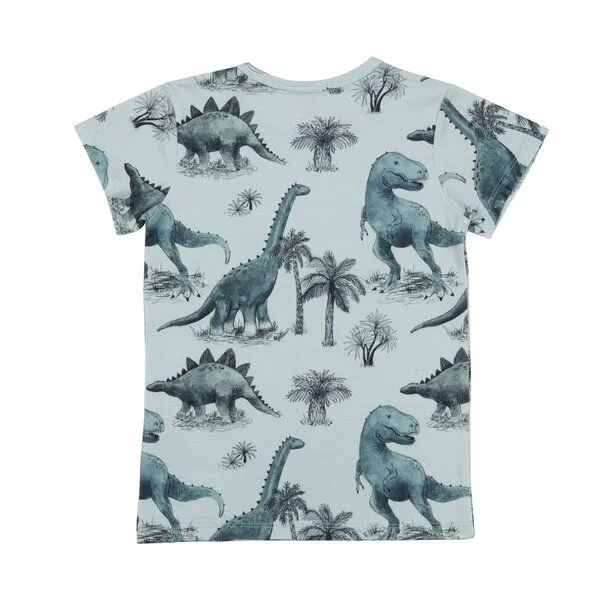 Walkiddy Walkiddy T-Shirt Weiß Dinosaurier-Allover Bio-Baumwolle GOTS – Produktbild 3 von 3
