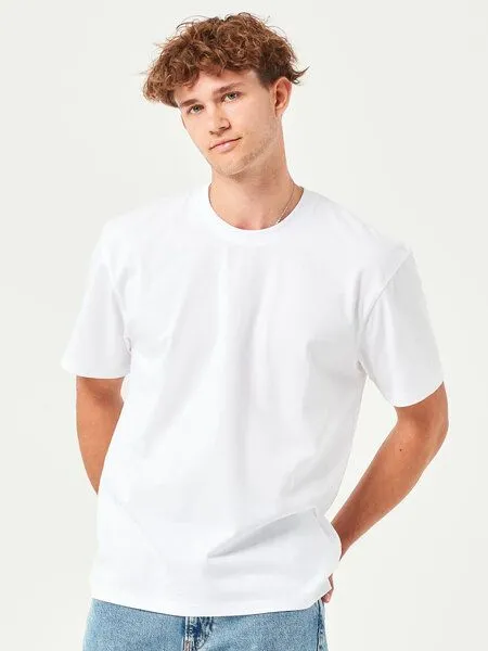 COREBASE COREBASE T-Shirt "BoxFit" aus 100% Bio-Baumwolle, Weiss, – Produktbild 1 von 4