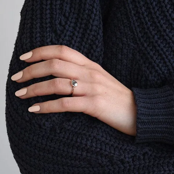 Eppi Eppi Goldener Ring mit Salt´n´Pepper Pear-Diamant Luna, Rosa, – Produktbild 4 von 4