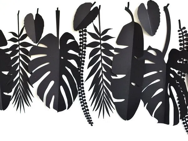 renna deluxe renna deluxe Tropen Monstera, Palme, Wanddekoration, Schwarz, – Produktbild 1 von 4