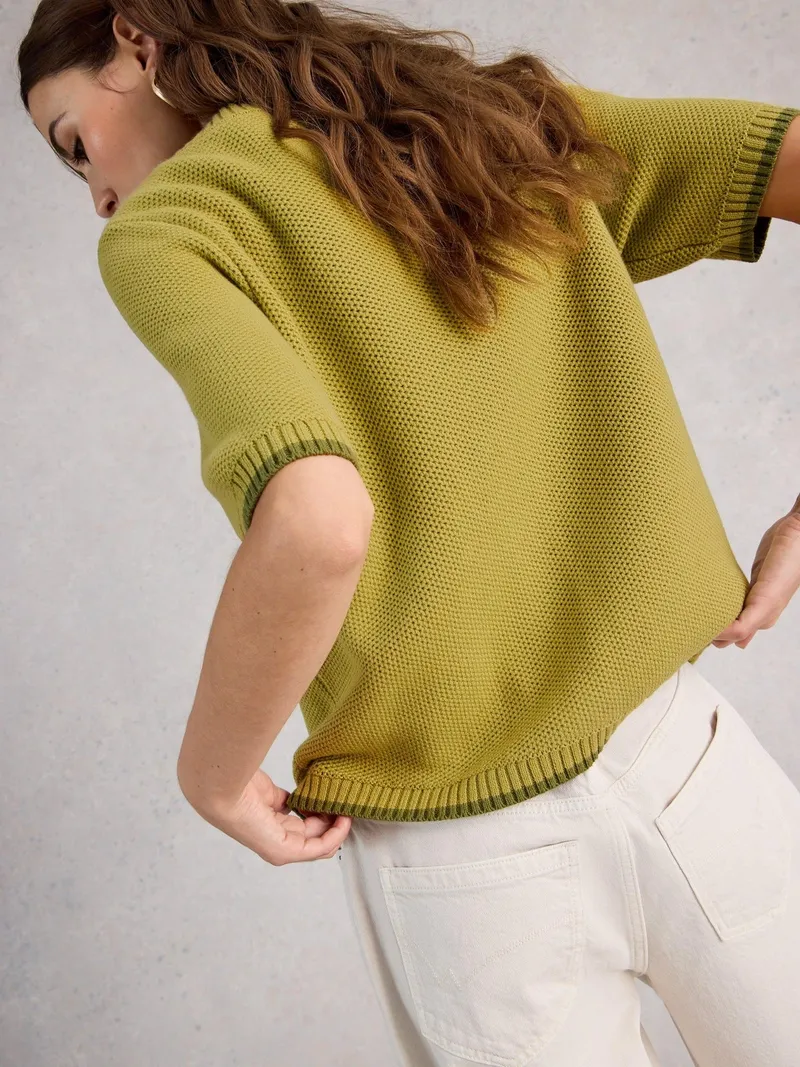 White Stuff Kurzarm-Cardigan Isabella - 42, Mittelgrün, – Produktbild 4 von 4