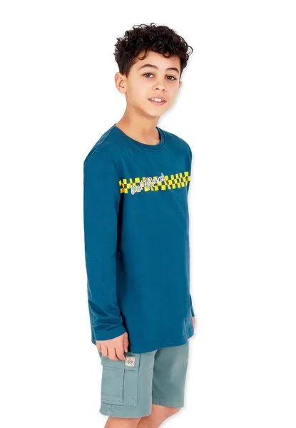 Band of Rascals Band of Rascals Checker Longsleeve, Dark-petrol, – Produktbild 1 von 4