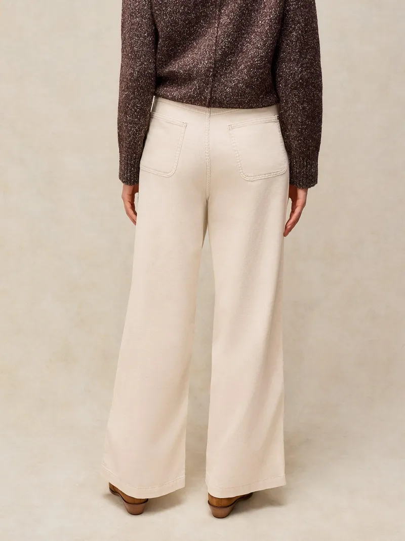 White Stuff Kordhose Tia mit weitem Bein - 36/R, Naturweiß, – Produktbild 4 von 4