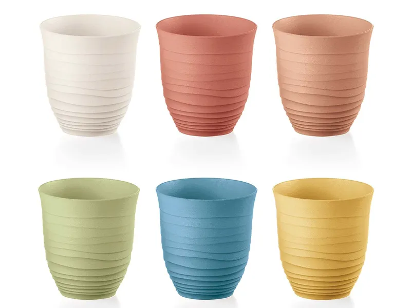 guzzini Becher-Set "TIERRA" aus recyceltem Kunststoff, 350 ml, sortiert, 6 Stk. – Produktbild 1 von 1