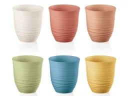 guzzini Becher-Set "TIERRA" aus recyceltem Kunststoff, 350 ml, sortiert, 6 Stk. – Produktbild 1 von 1