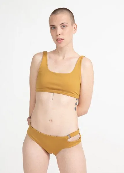 boochen boochen Bikini Slip Caparica - wendbares Surf Bikini-Unterteil - Prints, Yellow leopard (gelb), – Produktbild 4 von 4