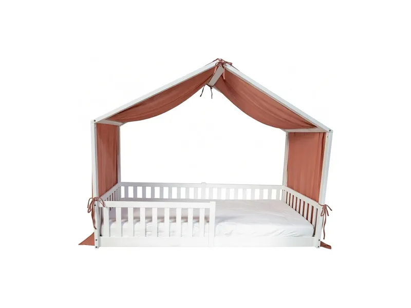 tiSsi® Baldachin Musselin für Hausbetten passend zu Bettmaß 120 - 140 x 200 cm, mokka, Braun, – Produktbild 2 von 2