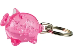 Schlüsselanhänger "Small Happy" inkl. 1-farbigem Aufdruck, hellrosa transparent – Produktbild 1 von 1