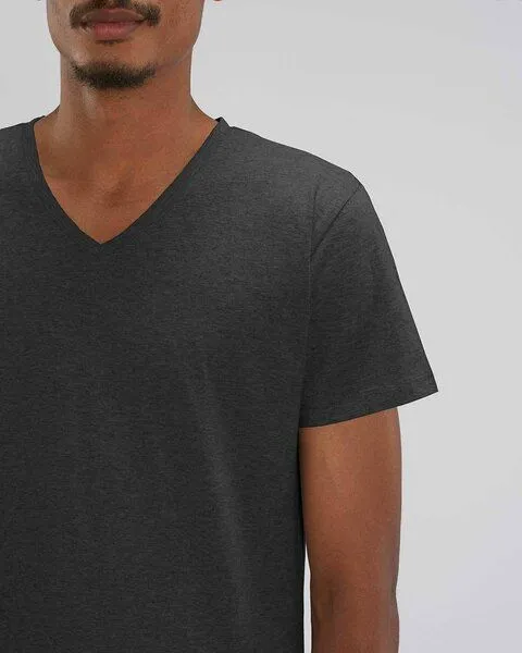YTWOO YTWOO Männer Bio T-Shirt mit V-Ausschnitt, versch. Farben meliert, Dunkelgrau meliert, – Produktbild 2 von 3