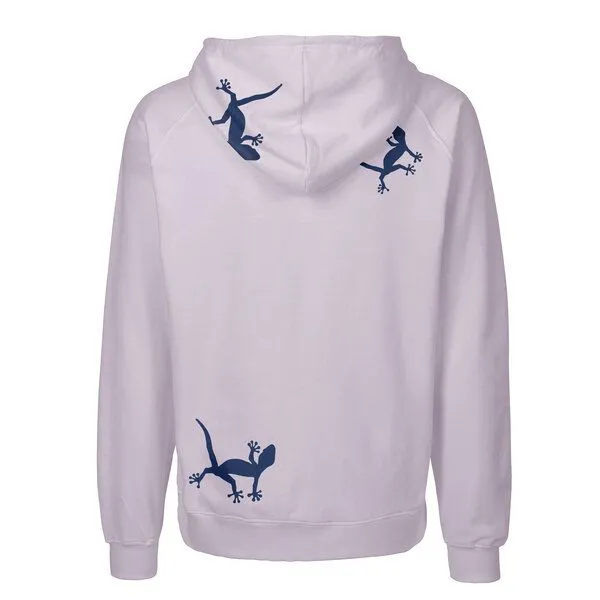 HANDGEDRUCKT HANDGEDRUCKT "Geckos" Männer Zip Hoody Neutral, Dusty purple, – Produktbild 1 von 4