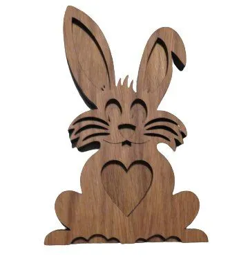 ReineNatur ReineNatur Osterhase aus Schichtholz – Eichenholz geölt – Größe: 16,5 x 10,5 x 1 cm – Produktbild 2 von 3