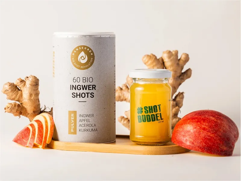 Hansegrün Hansegrün 60 Bio Ingwer Kurkuma Shots – Produktbild 1 von 2