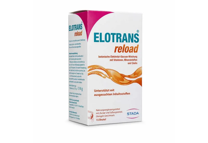 ELOTRANS ELOTRANS reload Elektrolyt-Pulver m.Vitaminen 15 Beutel Pulver – Produktbild 2 von 4