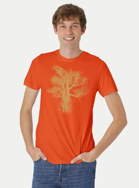 Peaces.bio - handbedruckte Biomode Peaces.bio - handbedruckte Biomode Bio-Herren-T-Shirt Chestnut, Orange, – Produktbild 2 von 2